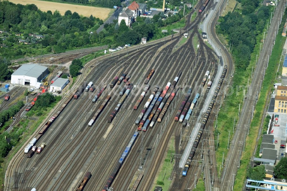 Aerial image Leipzig - Marshalling yard and freight station of the Deutsche Bahn in Leipzig in the state Saxony