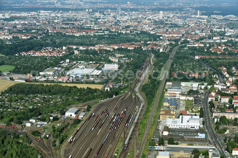 Aerial photograph Leipzig - Marshalling yard and freight station of the Deutsche Bahn in Leipzig in the state Saxony