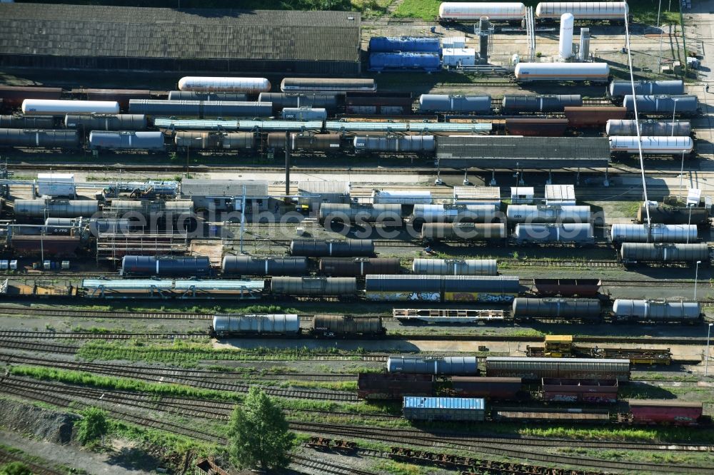 Aerial image Leipzig - Marshalling yard and freight station of the Deutsche Bahn in Leipzig in the state Saxony