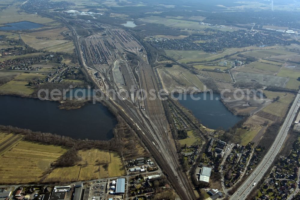 Aerial image Seevetal - Marshalling yard and freight station of the Deutsche Bahn in Maschen in the state Lower Saxony, Germany