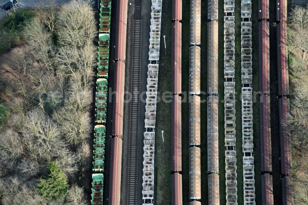 Aerial image Meuselwitz - Marshalling yard and freight station of the Deutsche Bahn in Meuselwitz in the state Thuringia