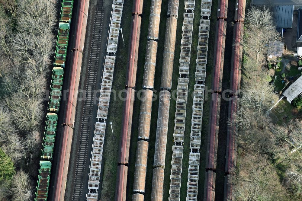 Aerial photograph Meuselwitz - Marshalling yard and freight station of the Deutsche Bahn in Meuselwitz in the state Thuringia