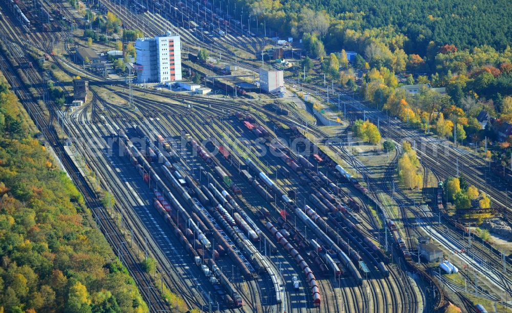 Aerial photograph Seddin - Marshalling yard and freight station of the Deutsche Bahn in Neuseddin in the state Brandenburg