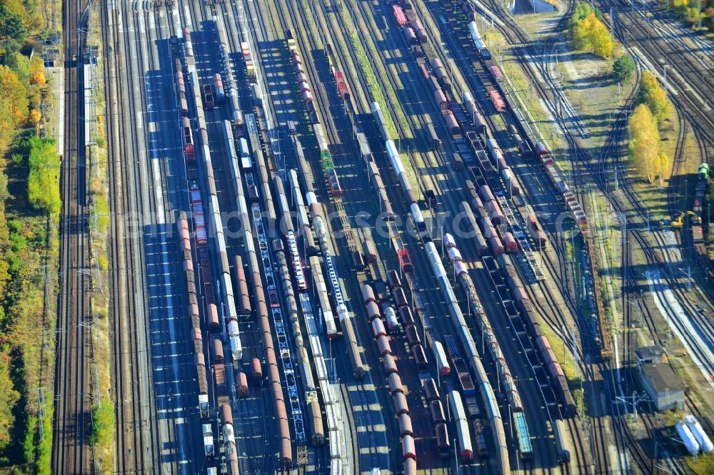 Aerial photograph Seddin - Marshalling yard and freight station of the Deutsche Bahn in Neuseddin in the state Brandenburg