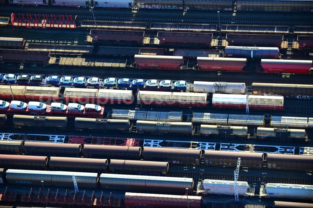 Aerial photograph Seddin - Marshalling yard and freight station of the Deutsche Bahn in Neuseddin in the state Brandenburg