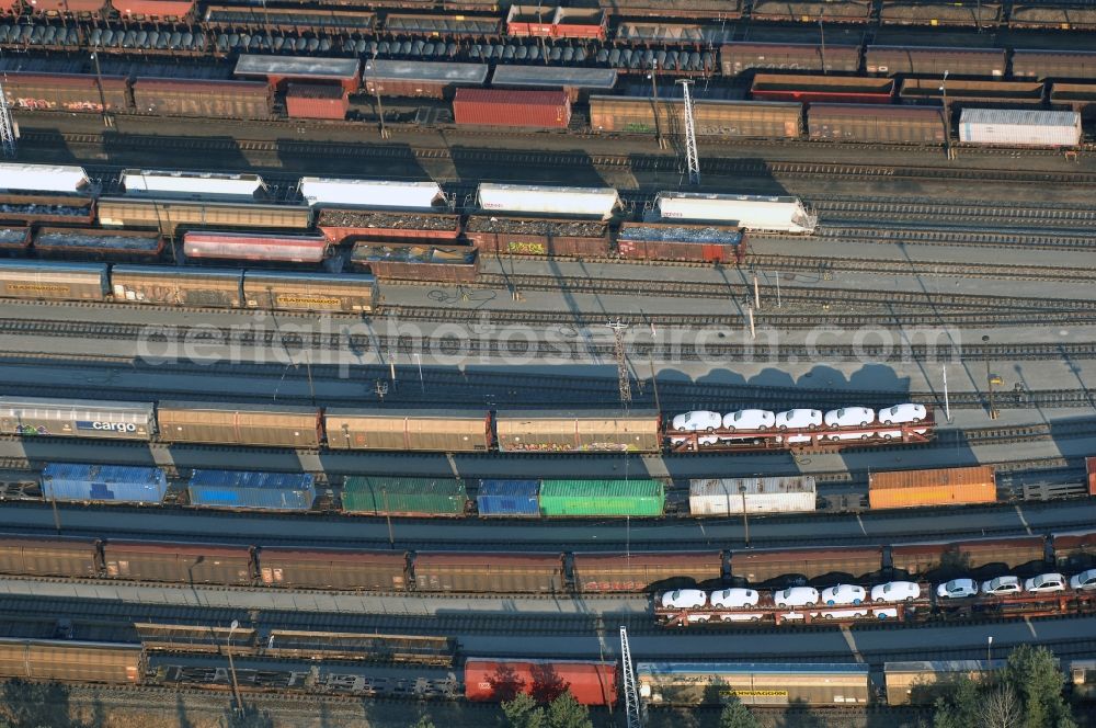 Aerial image Seddiner See - Marshalling yard and freight station of the Deutsche Bahn in Neuseddin in the state Brandenburg