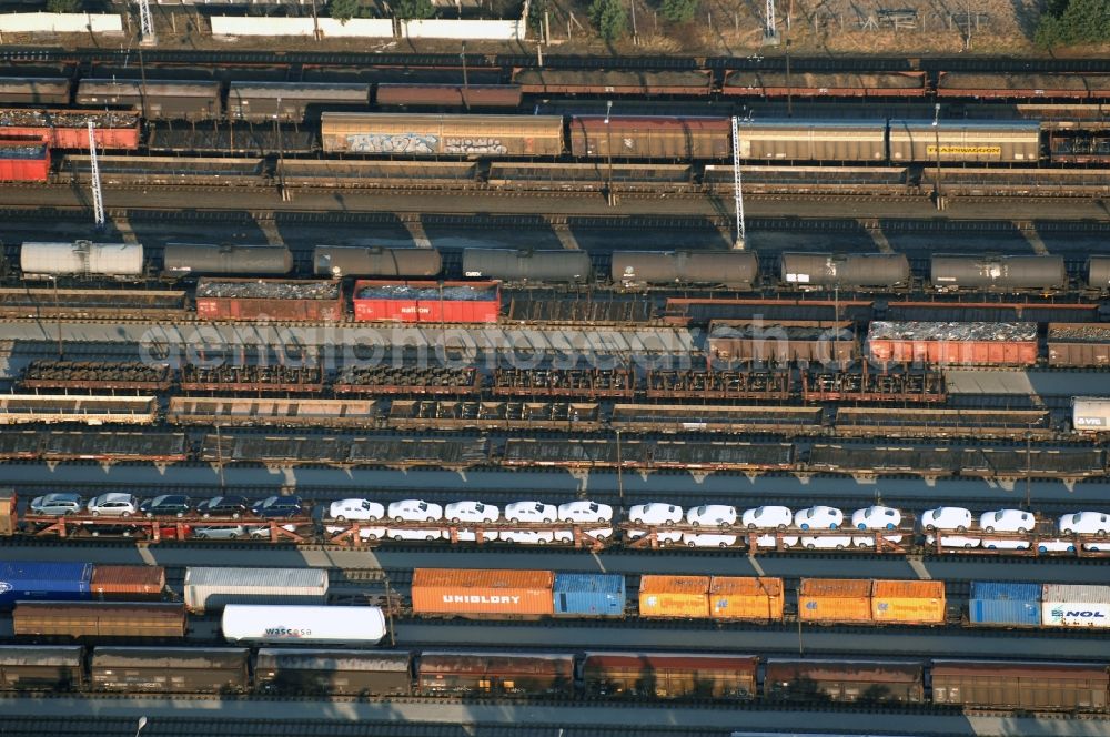 Aerial image Seddiner See - Marshalling yard and freight station of the Deutsche Bahn in Neuseddin in the state Brandenburg