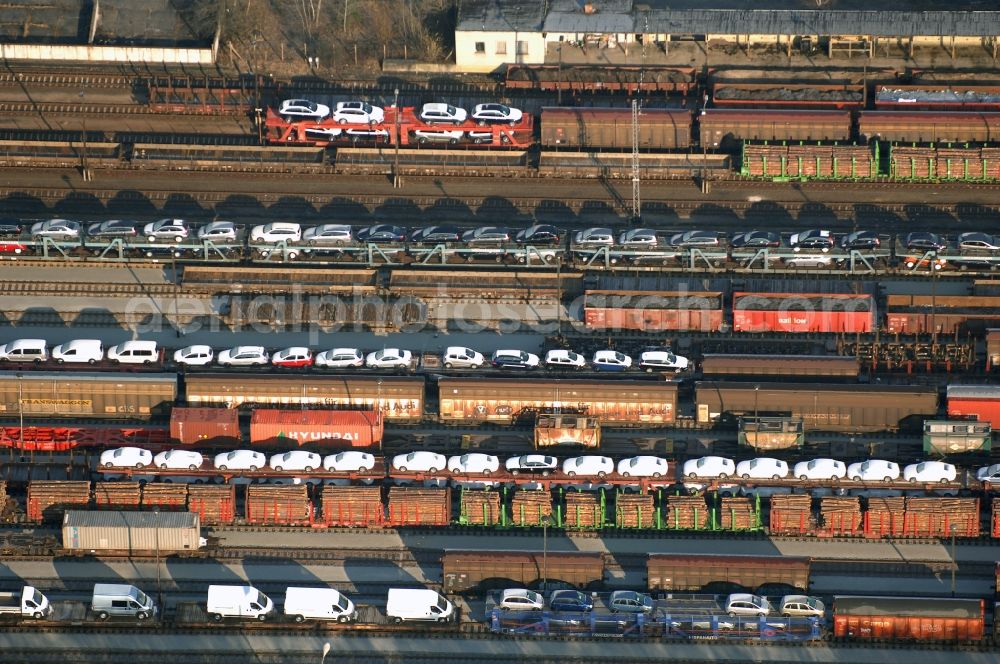 Aerial image Seddiner See - Marshalling yard and freight station of the Deutsche Bahn in Neuseddin in the state Brandenburg