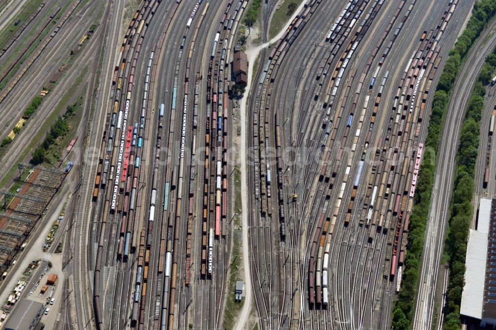 Aerial photograph Nürnberg - Marshalling yard and freight station of the Deutsche Bahn in Nuernberg in the state Bavaria. bahn.de