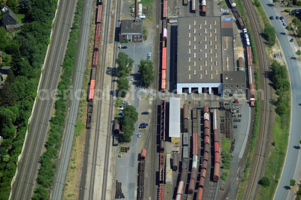 Aerial photograph Seelze - Marshalling yard and freight station of the Deutsche Bahn in Seelze in the state Lower Saxony