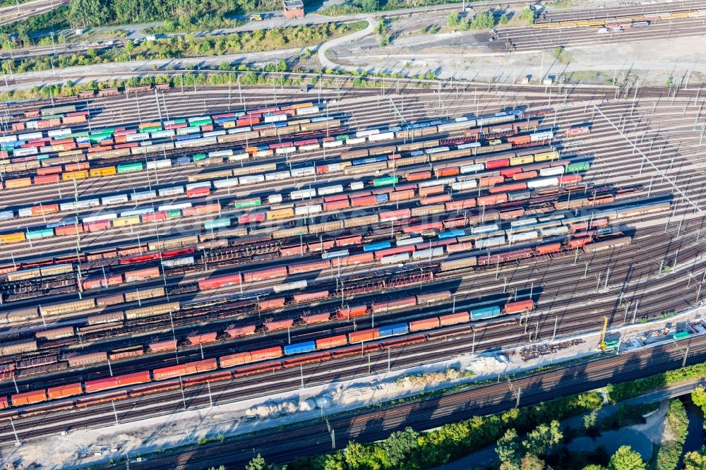 Seevetal from above - Marshalling yard and freight station Maschen of the Deutsche Bahn in the district Maschen in Seevetal in the state Lower Saxony, Germany