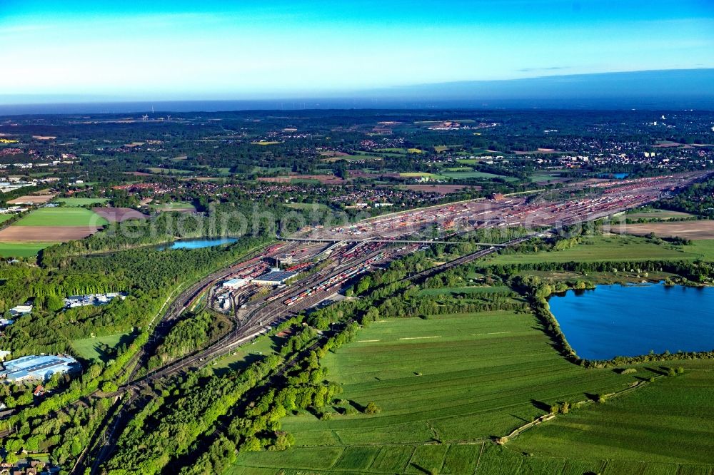 Seevetal from above - Marshalling yard and freight station Maschen of the Deutsche Bahn in the district Maschen in Seevetal in the state Lower Saxony, Germany