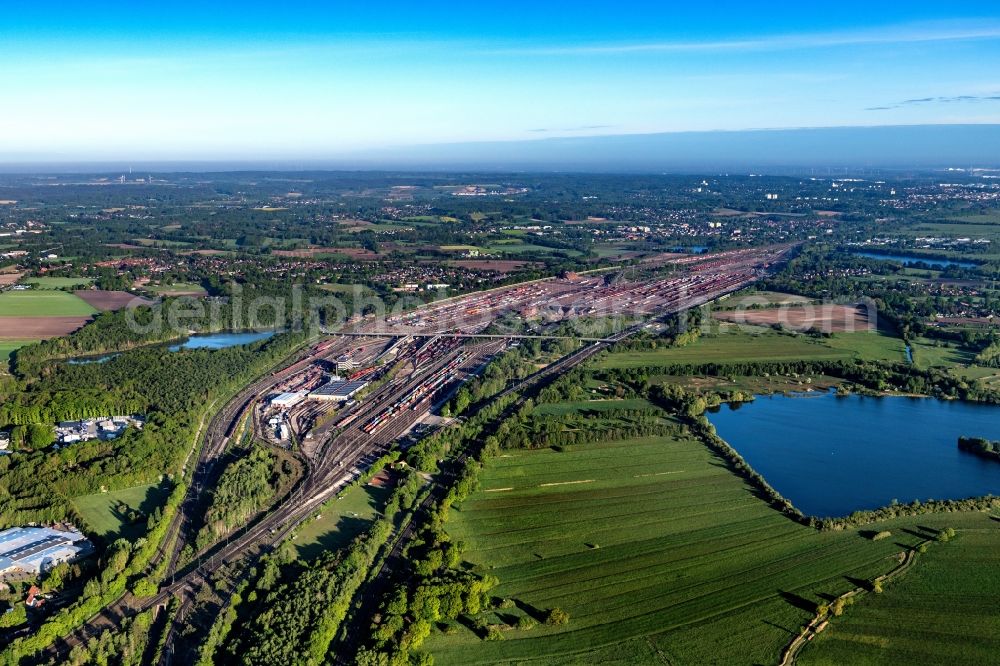 Seevetal from above - Marshalling yard and freight station Maschen of the Deutsche Bahn in the district Maschen in Seevetal in the state Lower Saxony, Germany