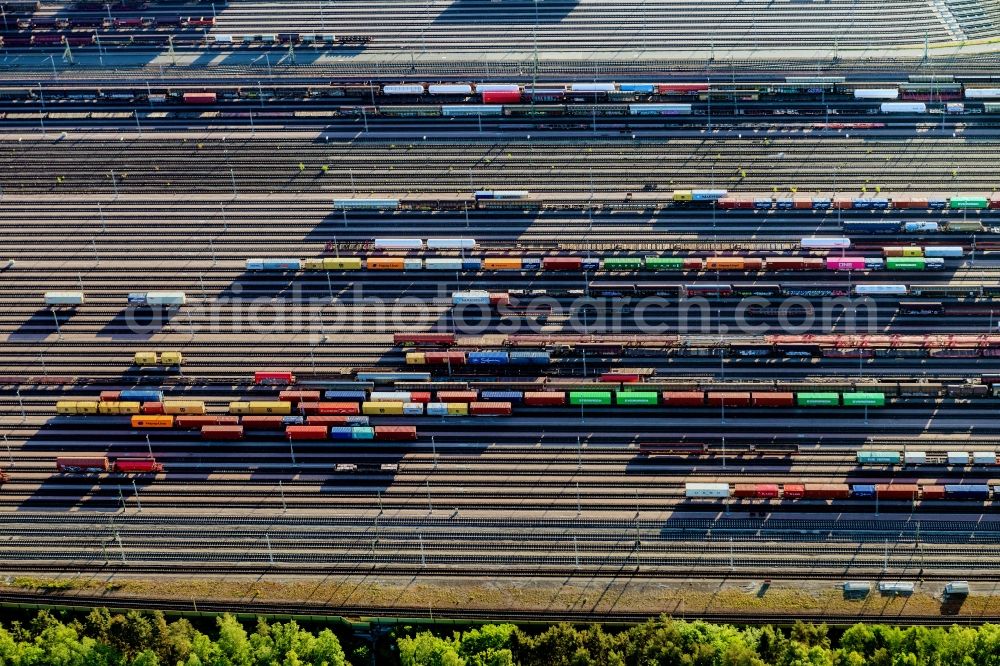 Seevetal from above - Marshalling yard and freight station Maschen of the Deutsche Bahn in the district Maschen in Seevetal in the state Lower Saxony, Germany