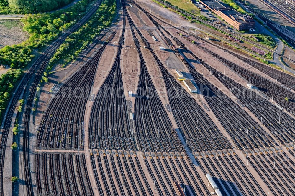 Seevetal from above - Marshalling yard and freight station Maschen of the Deutsche Bahn in the district Maschen in Seevetal in the state Lower Saxony, Germany