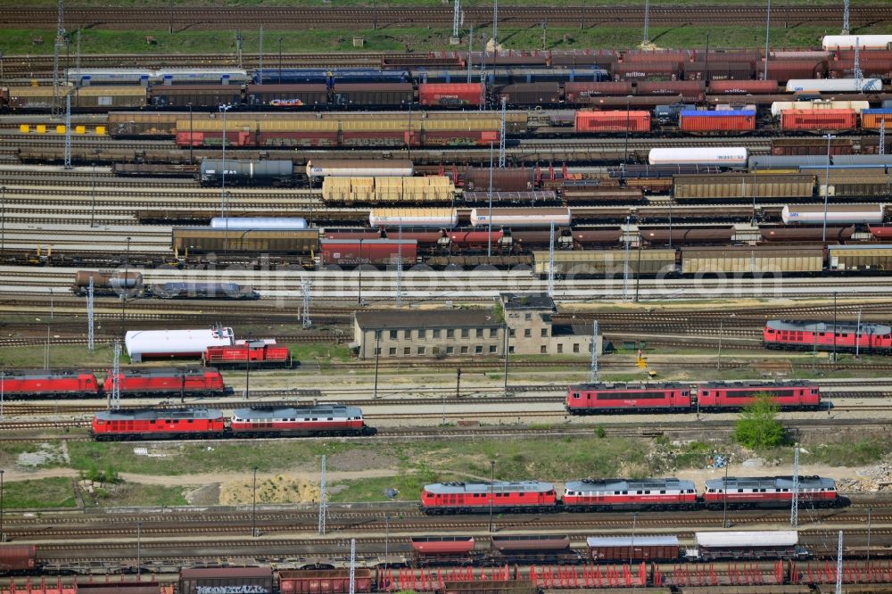 Aerial image Neuseddin - Marshalling yard and freight station of the Deutsche Bahn in Neuseddin in the state Brandenburg