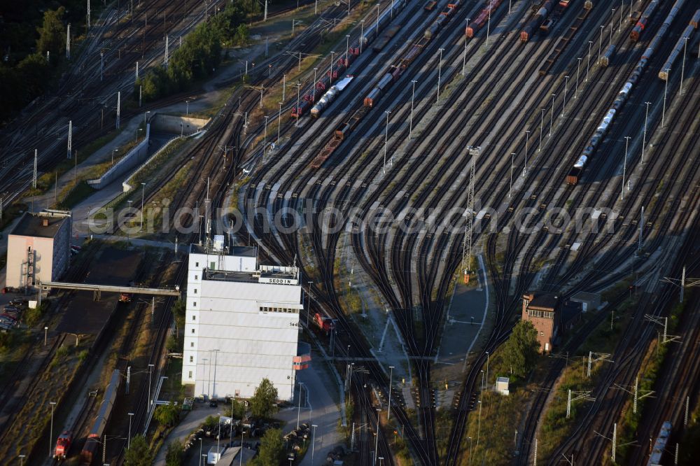 Aerial photograph Neuseddin - Marshalling yard and freight station of the Deutsche Bahn in Neuseddin in the state Brandenburg