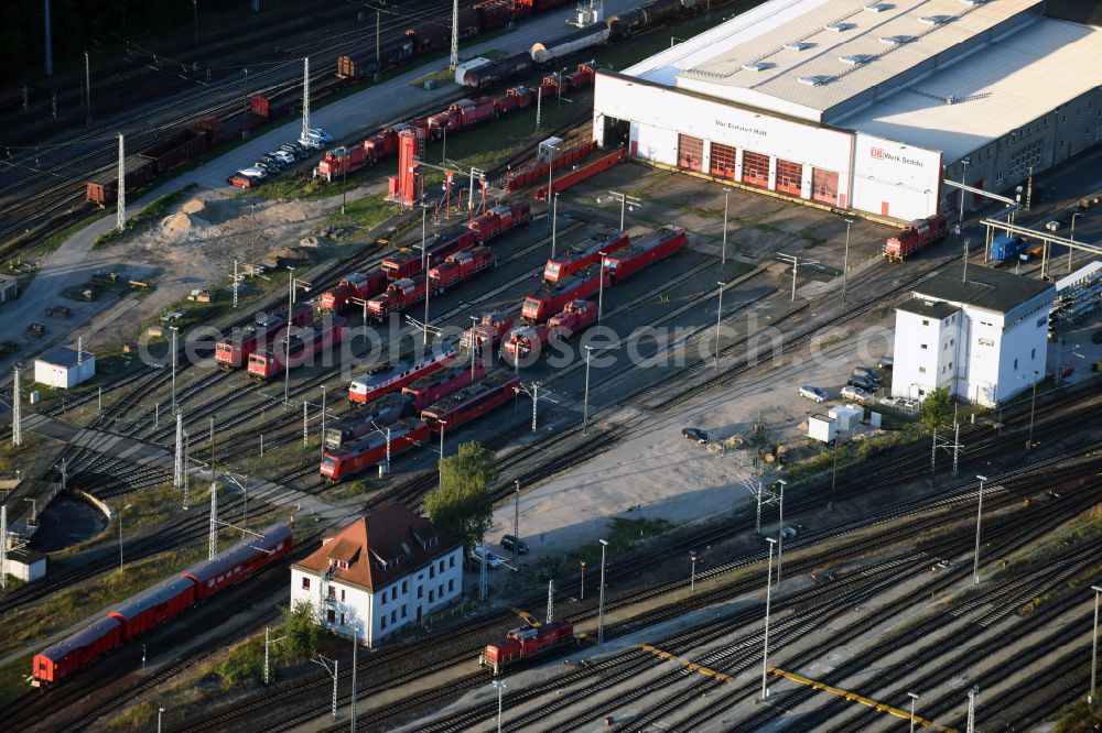 Aerial photograph Neuseddin - Marshalling yard and freight station of the Deutsche Bahn in Neuseddin in the state Brandenburg