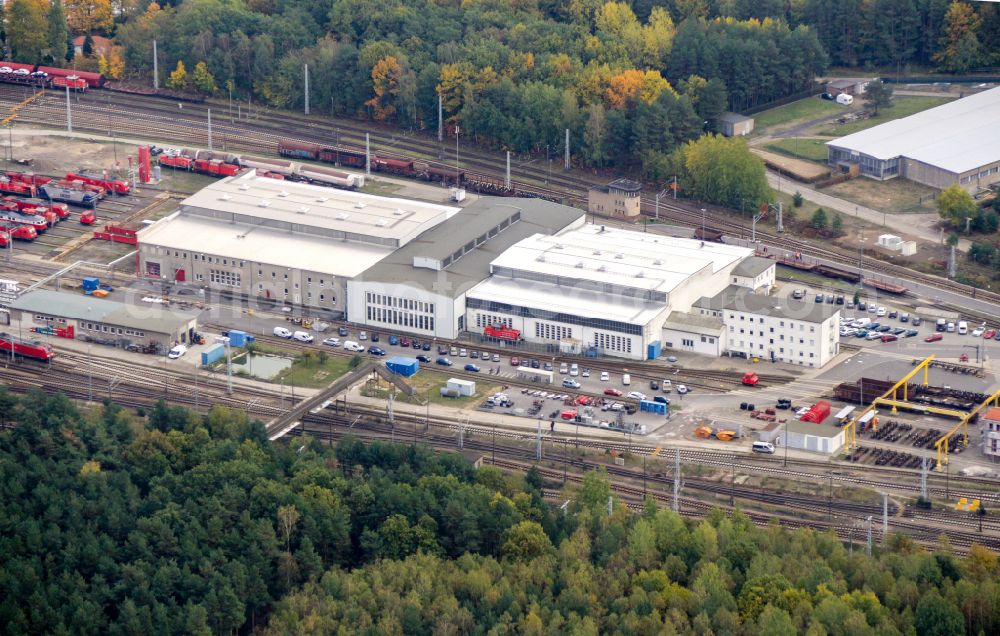 Aerial image Neuseddin - Marshalling yard and freight station of the Deutsche Bahn in Neuseddin in the state Brandenburg