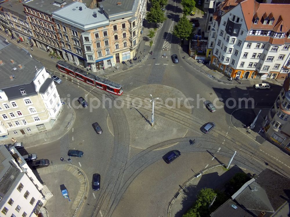 Aerial image Halle (Saale) - View of the square Rannischer Platz in Halle ( Saale ) in the state Saxony-Anhalt