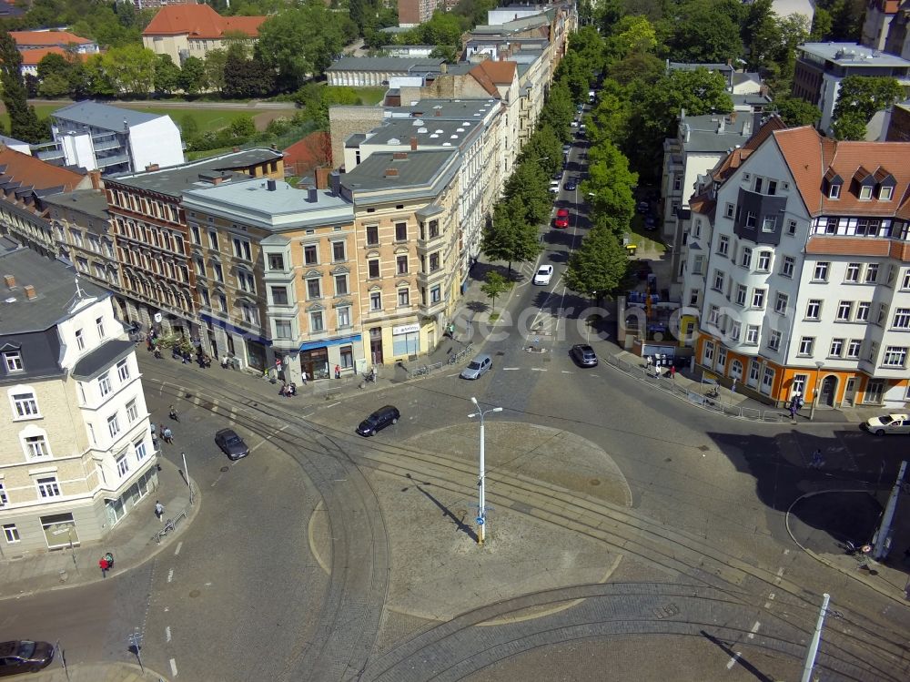 Aerial image Halle (Saale) - View of the square Rannischer Platz in Halle ( Saale ) in the state Saxony-Anhalt