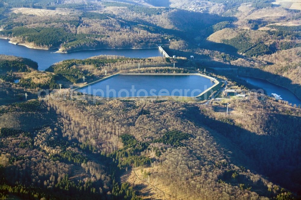 Aerial photograph Wendefurth Hasselfelde - Rappbode dam and Wendefurth pump storage reservoir in the Harz Mountains in Wendefurt - Hasselfelde in the state of Saxony-Anhalt