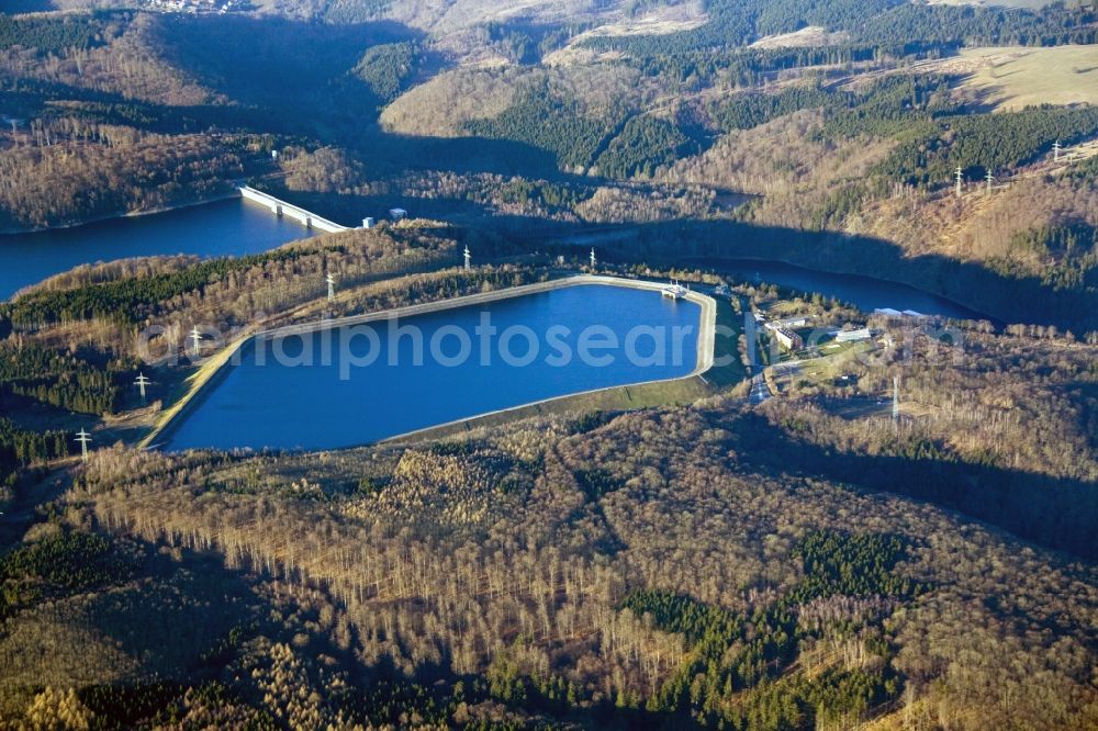 Wendefurth Hasselfelde from above - Rappbode dam and Wendefurth pump storage reservoir in the Harz Mountains in Wendefurt - Hasselfelde in the state of Saxony-Anhalt