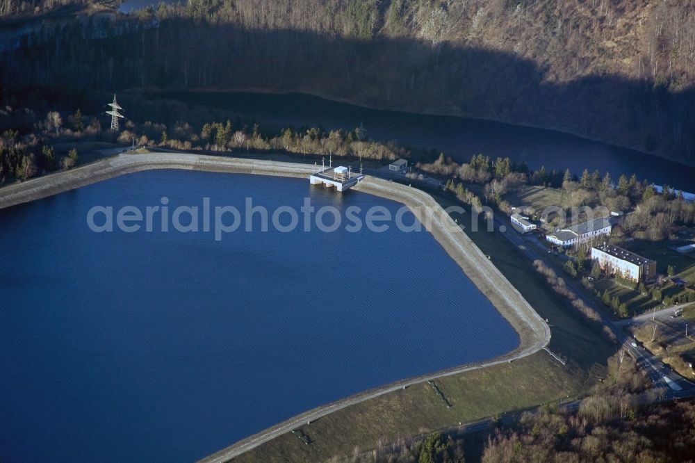 Aerial image Wendefurth Hasselfelde - Rappbode dam and Wendefurth pump storage reservoir in the Harz Mountains in Wendefurt - Hasselfelde in the state of Saxony-Anhalt