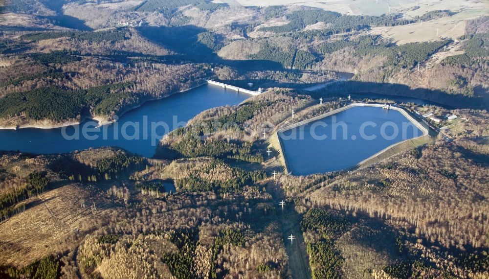 Aerial photograph Wendefurth Hasselfelde - Rappbode dam and Wendefurth pump storage reservoir in the Harz Mountains in Wendefurt - Hasselfelde in the state of Saxony-Anhalt