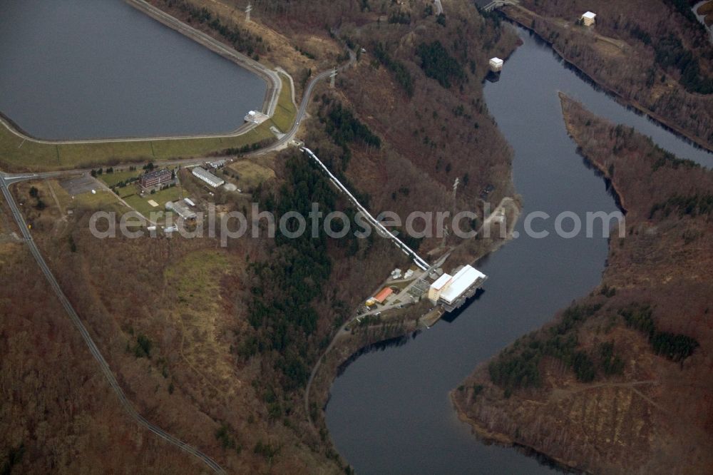 Aerial image Wendefurth Hasselfelde - Rappbode dam and Wendefurth pump storage reservoir in the Harz Mountains in Wendefurt - Hasselfelde in the state of Saxony-Anhalt