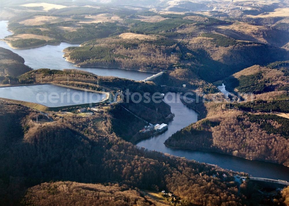 Aerial photograph Wendefurth Hasselfelde - Rappbode dam and Wendefurth pump storage reservoir in the Harz Mountains in Wendefurt - Hasselfelde in the state of Saxony-Anhalt