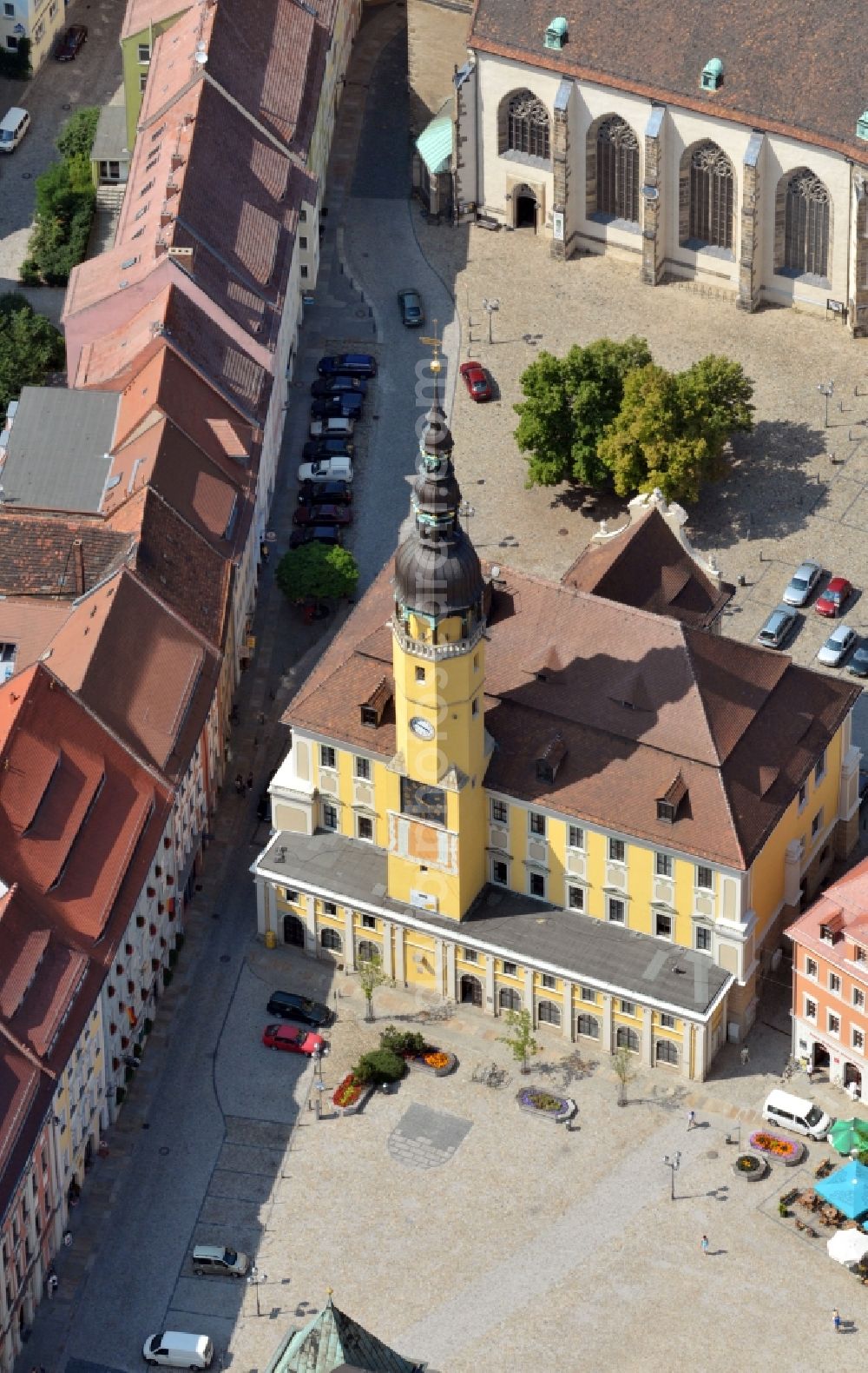 Bautzen from the bird's eye view: View of the town hall of Bautzen in the state Saxony