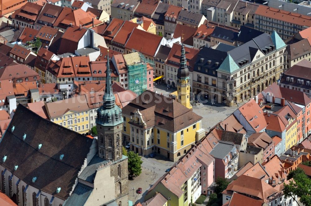 Aerial image Bautzen - View of the town hall of Bautzen in the state Saxony