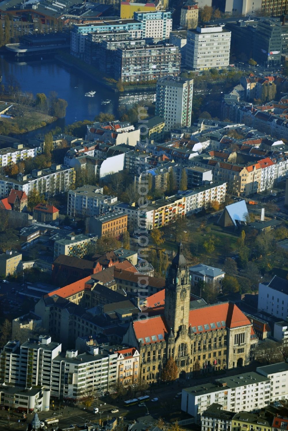 Berlin from above - Rathaus Charlottenburg - Wilmersdorf of Berlin