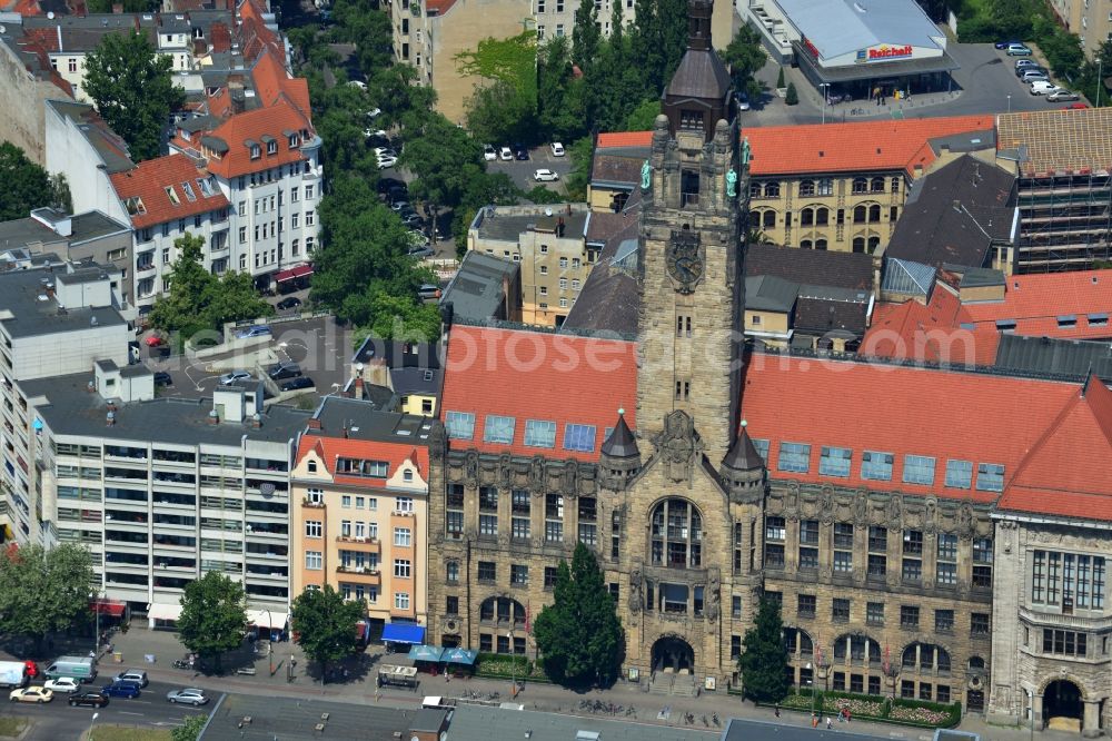 Berlin from above - City Hall - District of Charlottenburg-Wilmersdorf at the Otto-Suhr-Allee in Berlin Charlottenburg