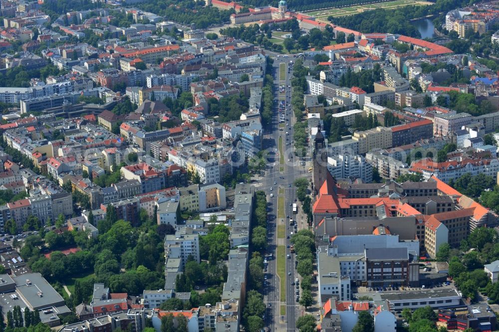 Aerial photograph Berlin - City Hall - District of Charlottenburg-Wilmersdorf at the Otto-Suhr-Allee in Berlin Charlottenburg