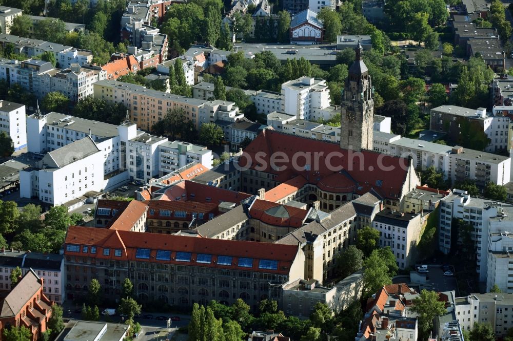 Berlin from above - City Hall - District of Charlottenburg-Wilmersdorf at the Otto-Suhr-Allee in Berlin Charlottenburg