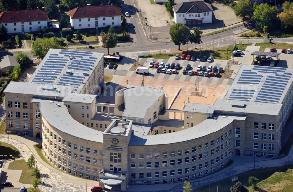 Aerial image Bitterfeld-Wolfen - View of the town hall Nitterfeld-Wolfen in Saxony-Anhalt