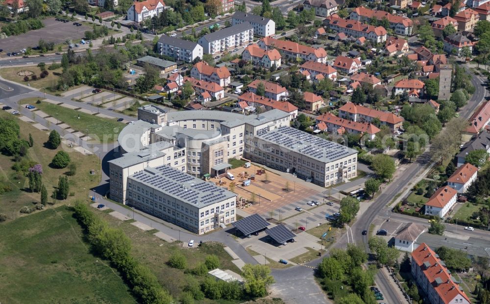 Aerial image Bitterfeld-Wolfen - View of the town hall Nitterfeld-Wolfen in Saxony-Anhalt