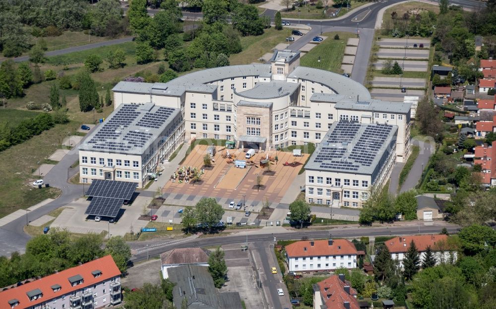 Aerial image Bitterfeld-Wolfen - View of the town hall Nitterfeld-Wolfen in Saxony-Anhalt