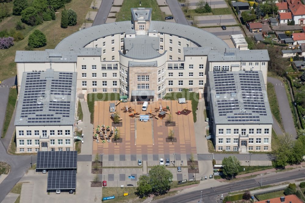 Aerial photograph Bitterfeld-Wolfen - View of the town hall Nitterfeld-Wolfen in Saxony-Anhalt