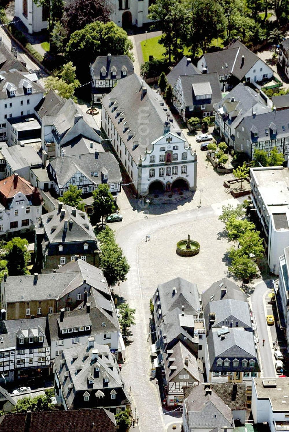 Brilon from the bird's eye view: Blick auf das Rathaus von Brilon.