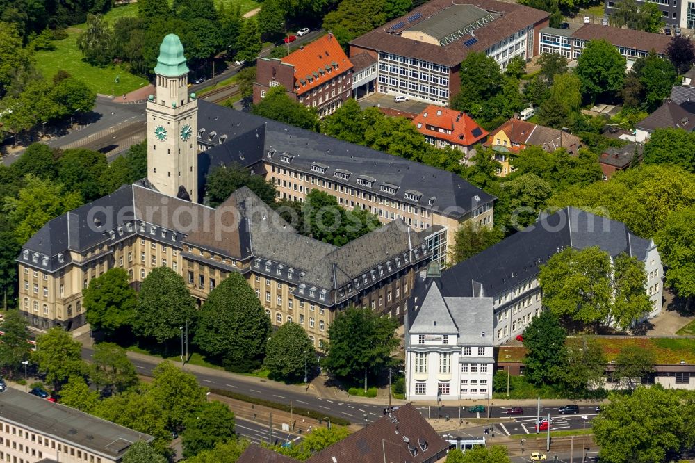 Aerial image Gelsenkirchen OT Buer - View of the town hall Buer in Gelsenkirchen in the state North Rhine-Westphalia