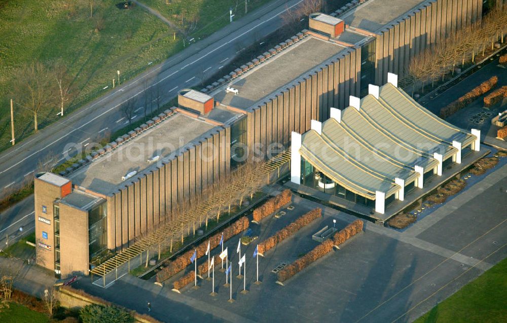 Castrop-Rauxel from above - Blick auf das Rathaus von Castrop Rauxel am Europaplatz. Castrop-Rauxel town hall.