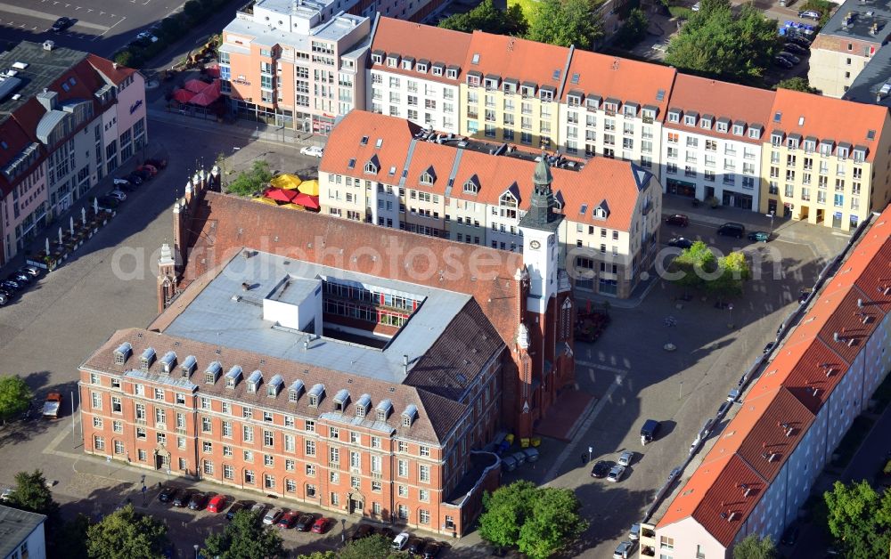 Aerial image Frankfurt (Oder) - View of town hall Frankfurt (Oder) in Brandenburg