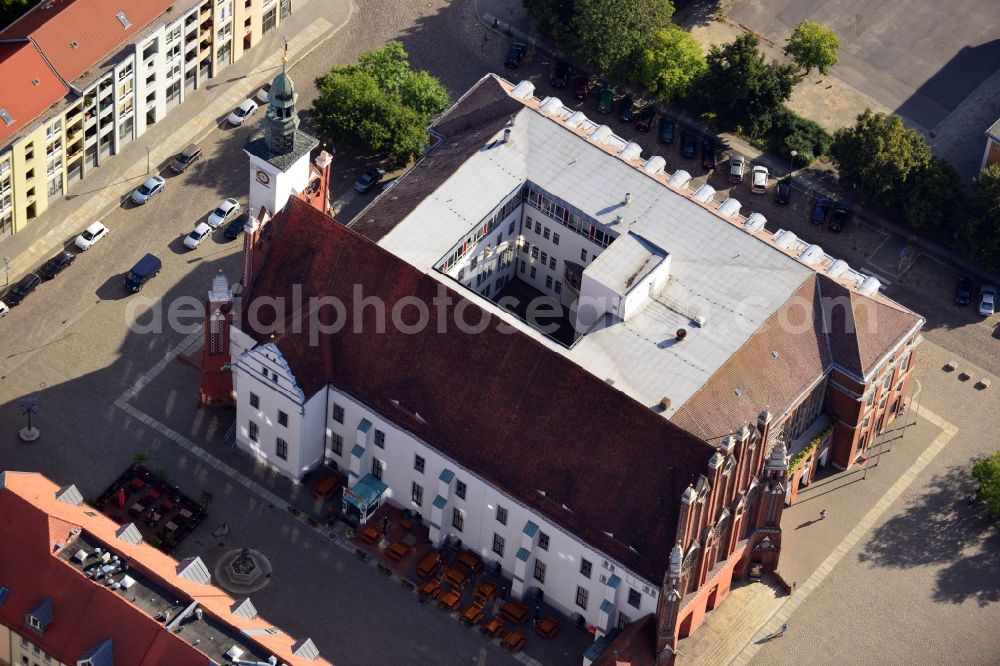 Aerial photograph Frankfurt (Oder) - View of town hall Frankfurt (Oder) in Brandenburg