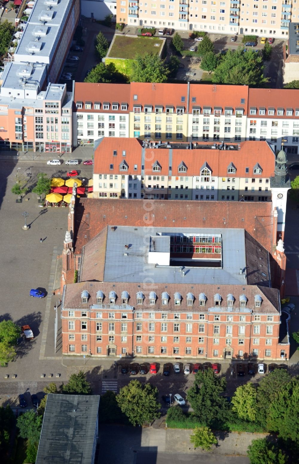 Frankfurt (Oder) from the bird's eye view: View of town hall Frankfurt (Oder) in Brandenburg