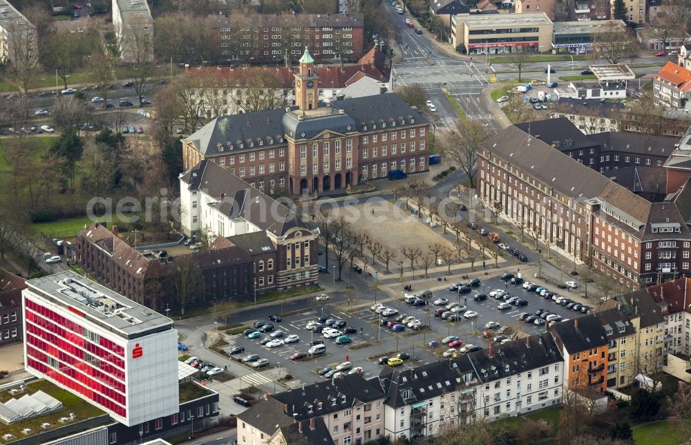 Aerial image Herne - City Hall at Friedrich-Ebert-Platz in Herne in North Rhine-Westphalia