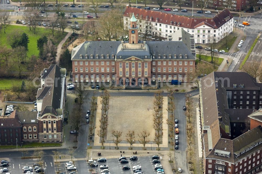 Aerial photograph Herne - City Hall at Friedrich-Ebert-Platz in Herne in North Rhine-Westphalia