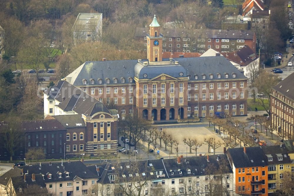 Aerial photograph Herne - City Hall at Friedrich-Ebert-Platz in Herne in North Rhine-Westphalia